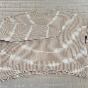 Pistola Women's Beige and White Tie-Dye Sweater Size: M NWOT ✨